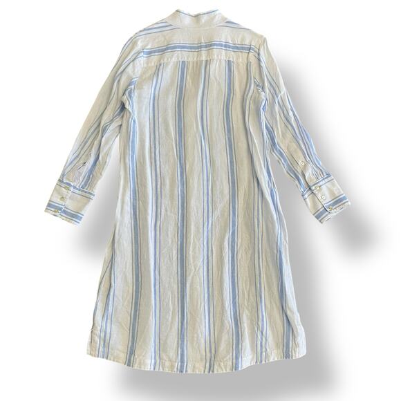 Soft Surroundings Striped Shirt Dress Womens Size‎ M Blue White Lagenlook - Picture 6 of 8